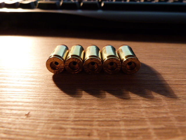 Dekomunition .380ACP, 5 Stück,VM Messinghülse – Bild 2