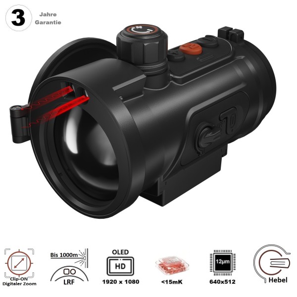 ThermTec HUNT 650L PRO LRF Wärmebildvorsatzgerät Laser Entfernungdmesser Nachtsicht Hikmicro Guide 5 – Bild 4