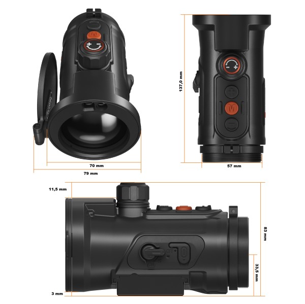 ThermTec HUNT 650L PRO LRF Wärmebildvorsatzgerät Laser Entfernungdmesser Nachtsicht Hikmicro Guide 5 – Bild 3