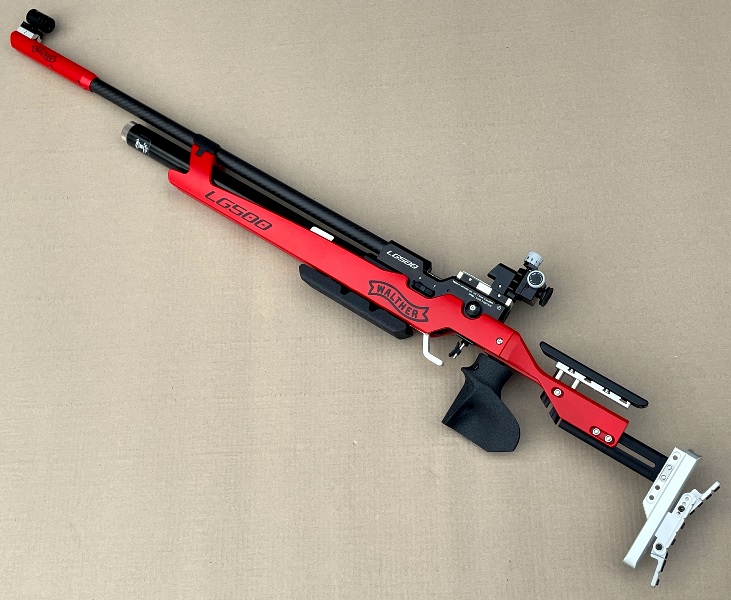 PRESSLUFTGEWEHR WALTHER LG500 COMPETITION "SONDERFARBE ROT" – Bild 2