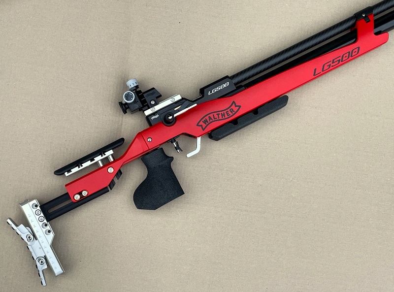 PRESSLUFTGEWEHR WALTHER LG500 COMPETITION "SONDERFARBE ROT" – Bild 3