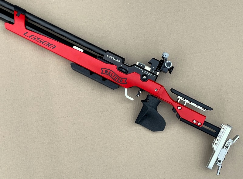 PRESSLUFTGEWEHR WALTHER LG500 COMPETITION "SONDERFARBE ROT" – Bild 4