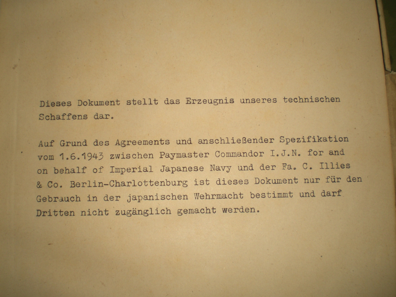 Antiquarisches Buch:Beschreibung der Flak Feuerleit anlage Lieferung Japan 1943 - Geheim – Bild 3