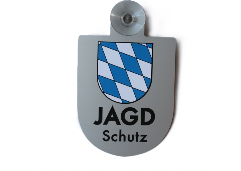 Autoschild für Windschutzscheibe JAGD Schutz ALU Wappenschild Jagdschutzschild NEU – Bild 2