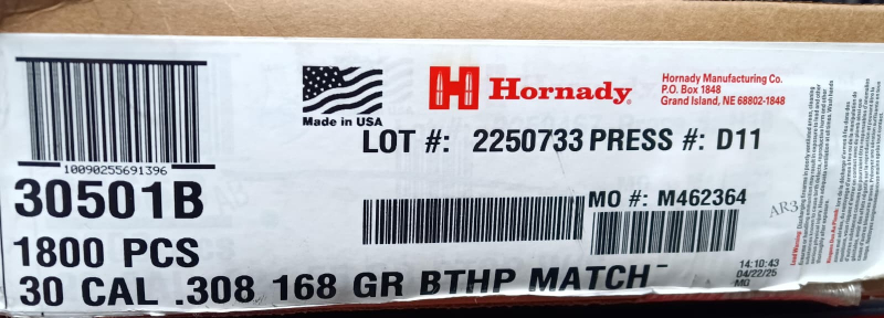 Hornady Geschosse .30 / .308 – 168 gr BTHP Match – Bulk / 1800 Stück – Bild 2