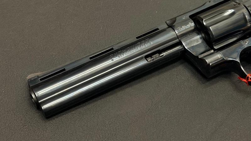 Colt Python .357 Magnum 6" Revolver | Baujahr 1977 | Holzgriffschalen | guter Zustand – Bild 3