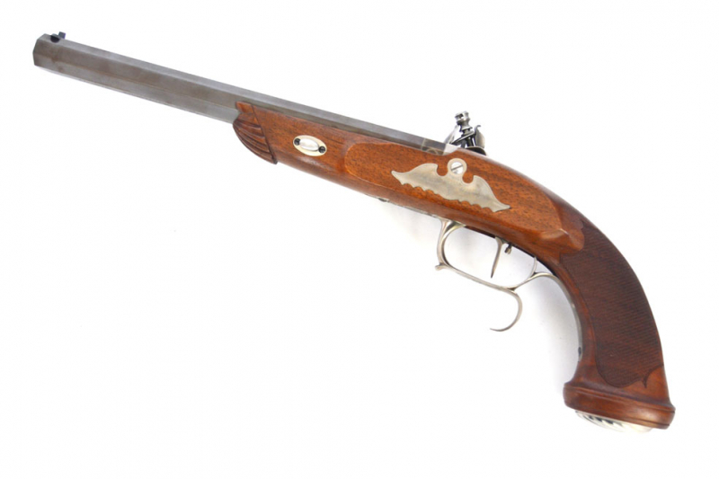Steinschloßpistole Pedersoli Le Page, Kaliber .45, mit Koffer und Feuersteinen, 2009 – Bild 2