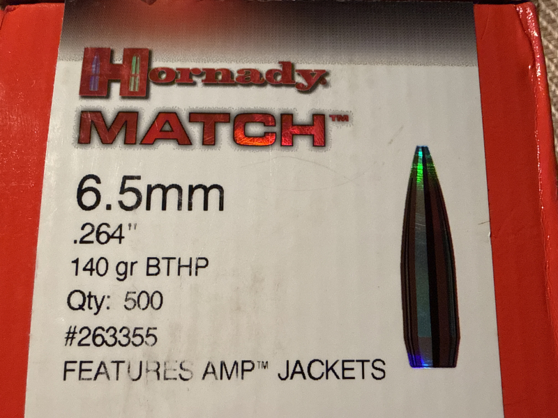 400 Hornady Match Geschosse, 6,5mm, .264, 140gr BTHP – billede 2