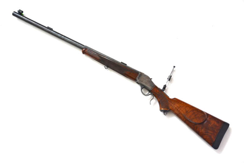 Einzelladerbüchse Browning Modell 1885, Kaliber .45-70Government Black Powder Only, Spindeldiopter – Bild 2