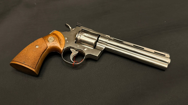 Colt Python .357 Magnum 6" Chrom | 1986 | Verstellbare Visierung | Holzgriffschalen | Made in USA – Bild 4