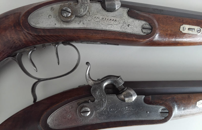 2 Duellpistolen Perkussionspistolen historische Originale – imagem 4