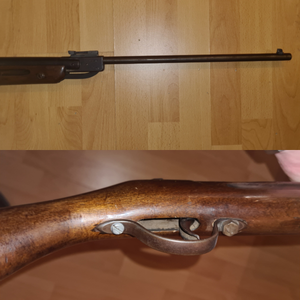 Luftdruckgewehr Wagria 4,5 mm/.177 – Knicklauf – OHNE F im Fünfeck alt Sammler evtl. Wehrsport WK2 – Bild 3