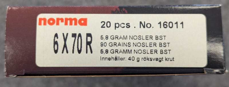 100x Norma 6x70R 5,8g / 90gr – Bild 2