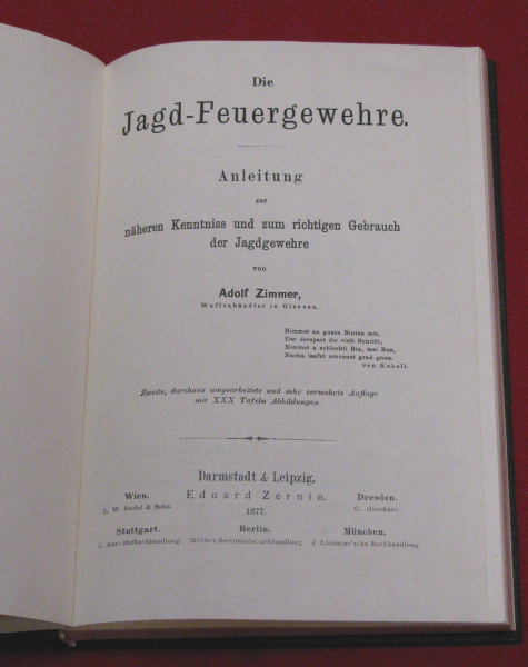 Adolf Zimmer, Die Jagd-Feuergewehre 1877 – Bild 2