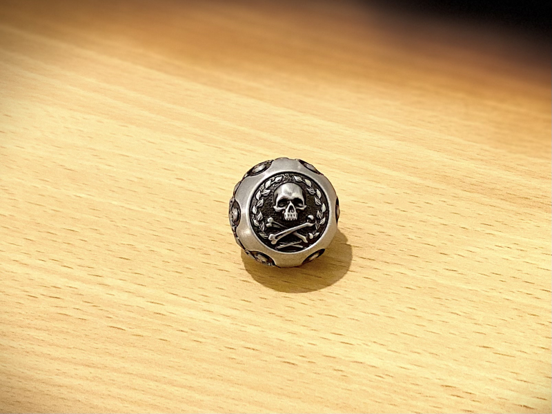 KAMMERGRIFFKUGEL mit Totenkopf - Boule de levier "Skull" – Bild 2