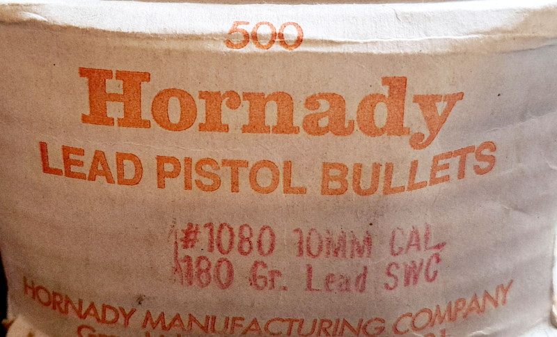 400 Hornady Blei Geschosse, 180 Grain SWC, für 10 mm Kaliber, in lädierter Originalverpackung – Bild 2