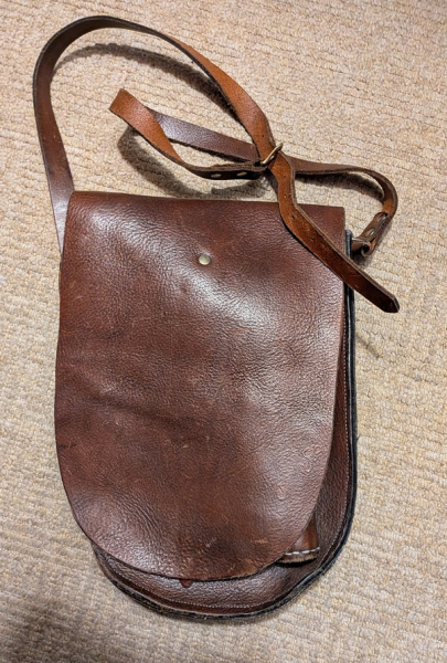 REPLIK EINES ANTIKEN MESSENGER SHOULDER/SADDLE BAGS MIT EINGEARBEITETEM HOLSTER – billede 3