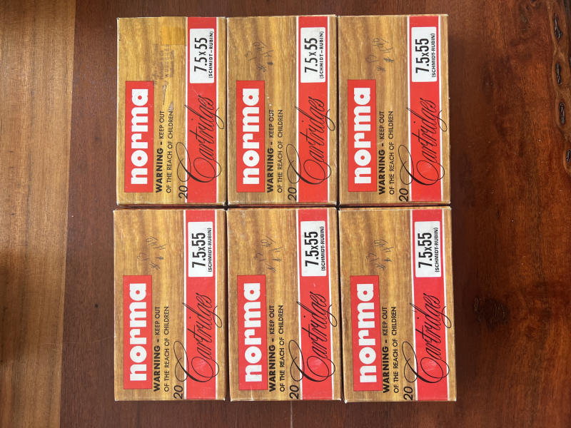 Norma 7,5x55 Swiss (Schmidt-Rubin) - 180 gr / 11,6 g | 119 Schuss aus Nachlass – billede 2