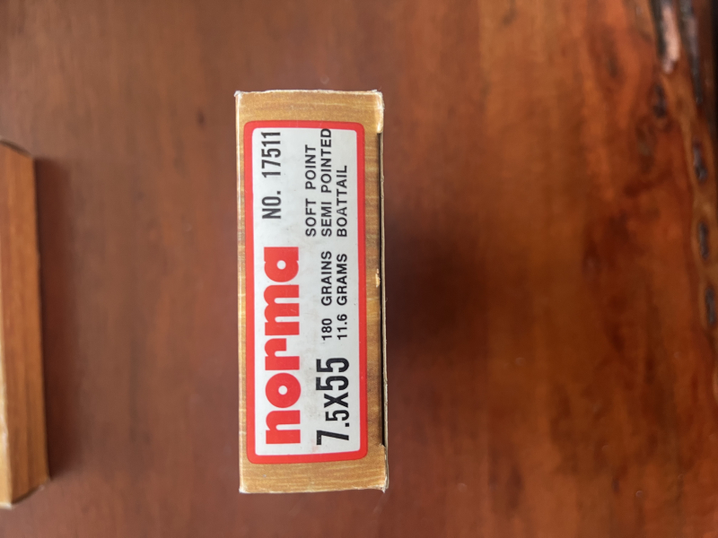 Norma 7,5x55 Swiss (Schmidt-Rubin) - 180 gr / 11,6 g | 119 Schuss aus Nachlass – billede 5