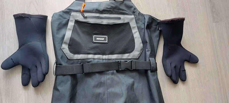 Wathose Herren, atmungsaktiv Gr -L mit Neopren Handschuhe Gr -L – Bild 2