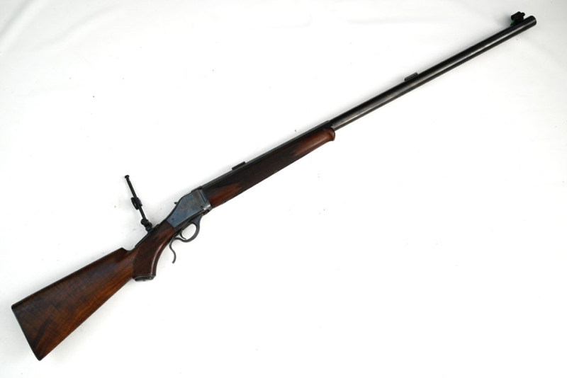 Einzelladerbüchse Browning Modell 1885, Kaliber .45-90 Black Powder Only, Spindeldiopter, Korntunnel – Bild 2