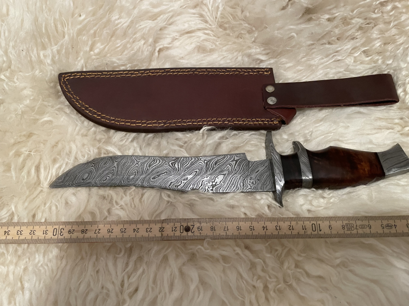 Edles großes Damastmesser mit Lederscheide – bilde 5