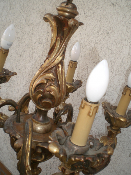 Geschnitzte prunkvolle Deckenlampe Barocker Stil – zdjęcie 4