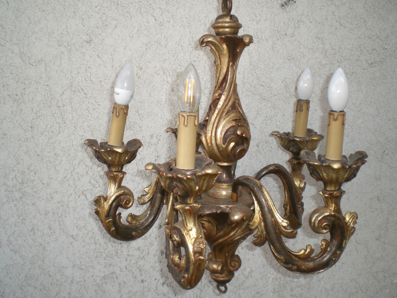 Geschnitzte prunkvolle Deckenlampe Barocker Stil – zdjęcie 2