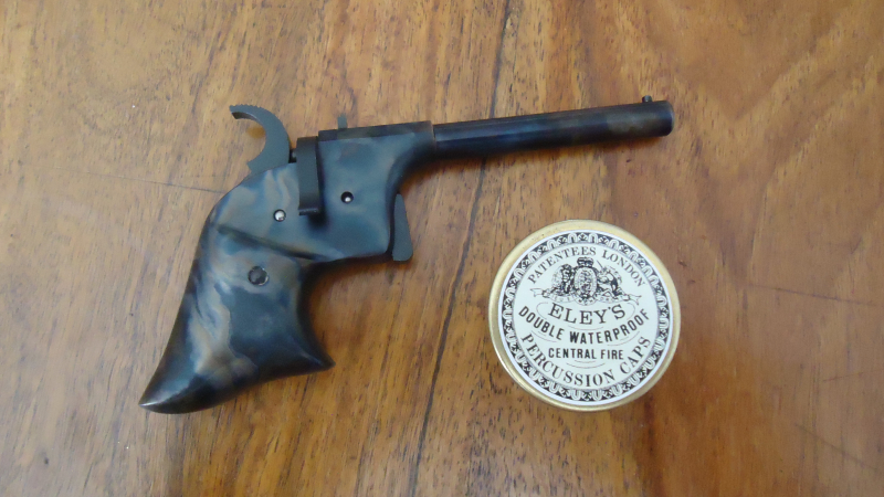 Vorderlader - Derringer "Remington Rider Dark" in Kaliber: 4,5mm inkl. Holzschatulle, Metalldose usw – Bild 3