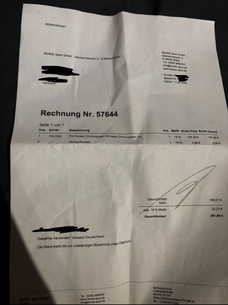 FX Pocket Chronograph V2 Radar – Neuwertig inkl. Rechnung & OVP – Bild 2