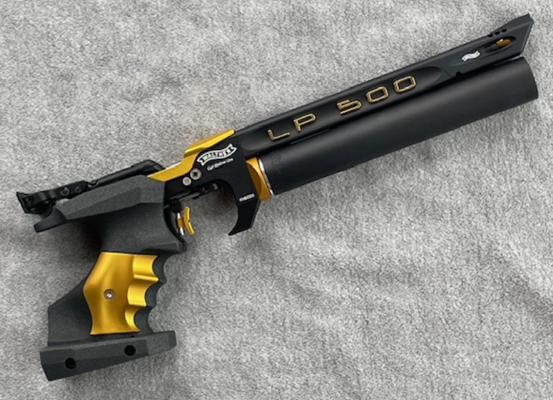 PRESSLUFTPISTOLE WALTHER LP500-M "SONDERDESIGN GOLD" - "MEISTERMANUFAKTUR" - "MECHANISCHER ABZUG" – Bild 3