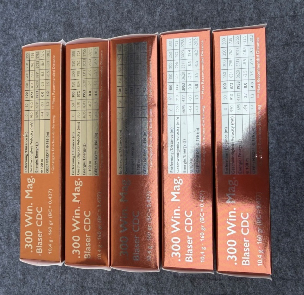 Munition Blaser CDC 300 Win Mag 100 Schuss 5 Schachteln bleifrei aus einem Los – Bild 2