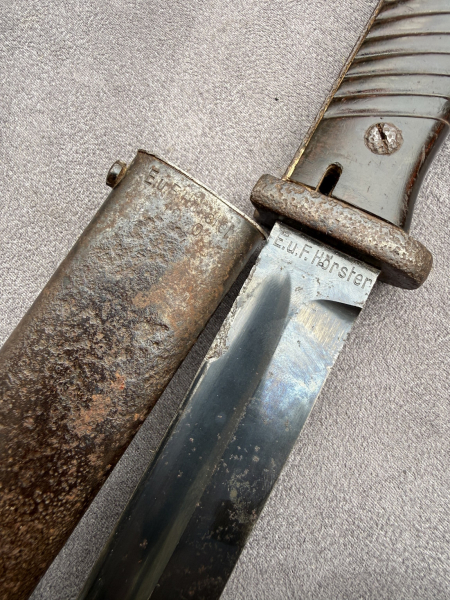 Wehrmacht Bajonett K98 E.u.F.Hörster Solingen nummerngleich – Bild 4