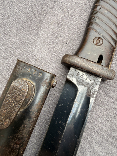 Wehrmacht Bajonett K98 E.u.F.Hörster Solingen nummerngleich – Bild 3
