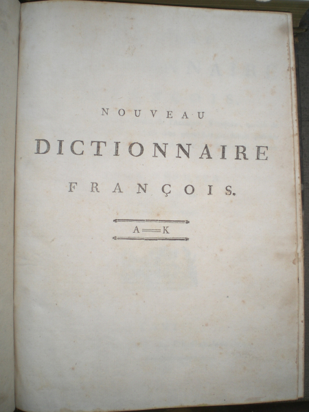 Antiquarisches Buch: nouveau Dictionnaire Francois Neues französischisch Lexikon aus dem Jahre 1793 – Bild 3