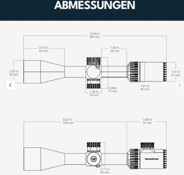 Vector Optics SCOM-44 Hugo 3-12x40i Fiber SFP - Zielfernrohr f. 21mm Picatinny/Weaver – Bild 2
