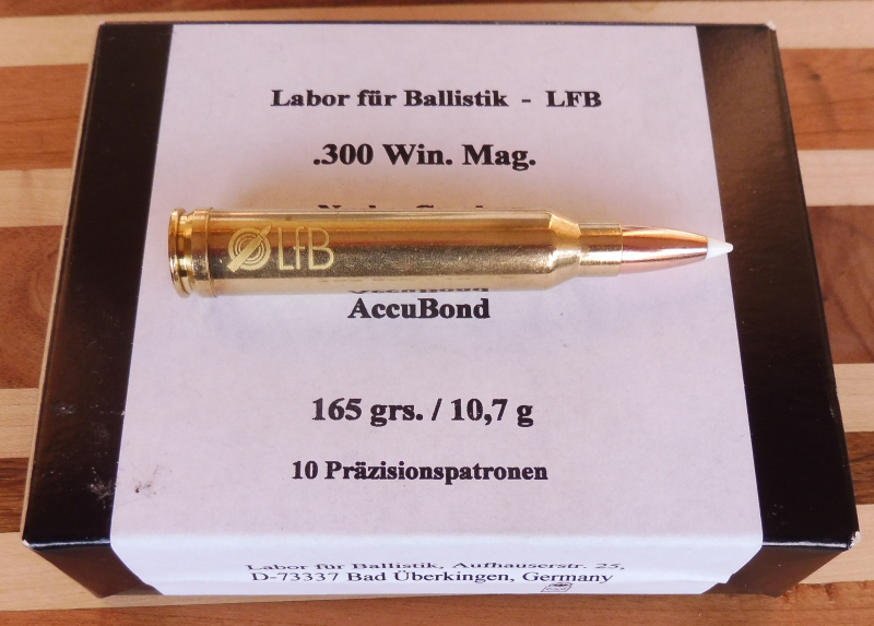 30 Patronen Kaliber .300 Win Mag Nosler Accubond 10,7 Gramm, Labor für Ballistik – Bild 1