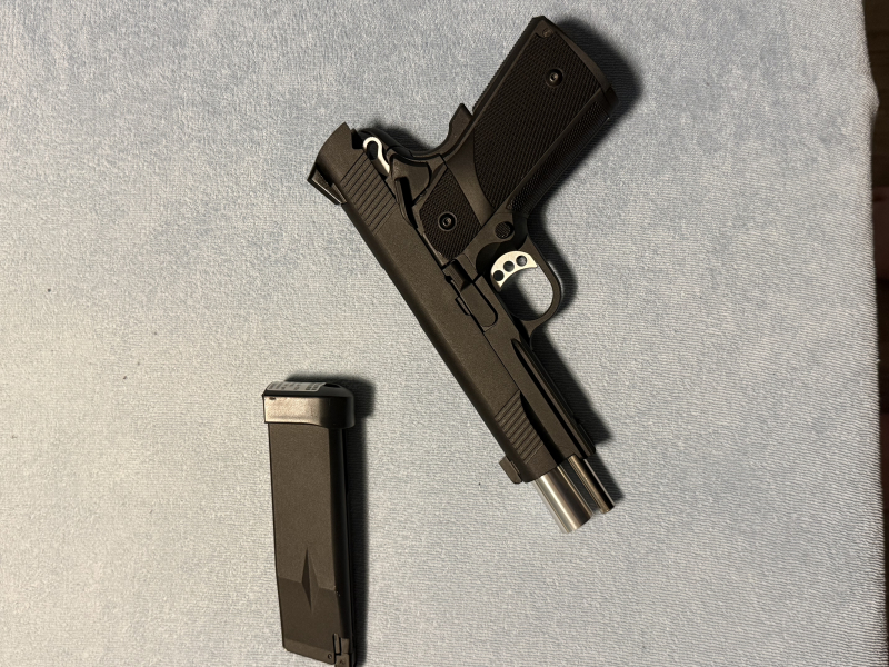 Pistole KJ Works KP-05 Hi-Capa Vollmetall CO2 BlowBack 6mm BB schwarz – Bild 2