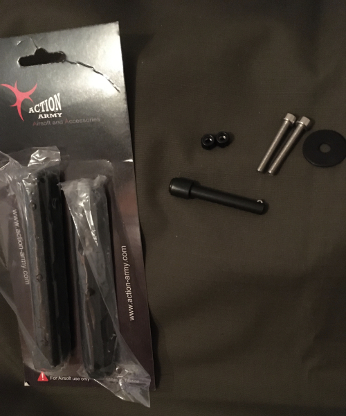 Action Army T10 Rail (2/3) Set A, z.B WE MSK Schaftadapter + Kleinteile – Bild 1