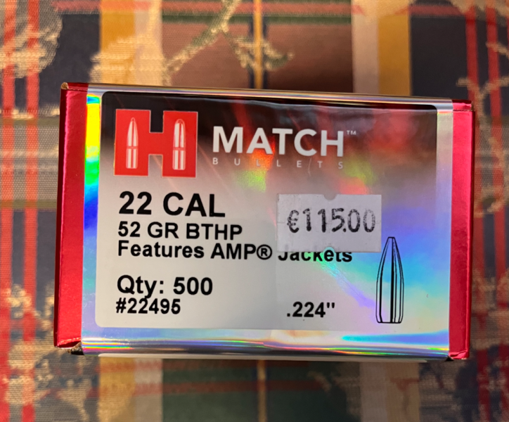 500 Stk. Hornady Match Geschosse Diameter .224 HPBT, 52 grs. – Bild 2