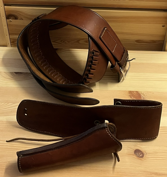 Revolvergürtel mit Holster Patronengürtel für .22 LR Hand Made Gürtel Viking Mexico Hüftgürtel Leder – Bild 2