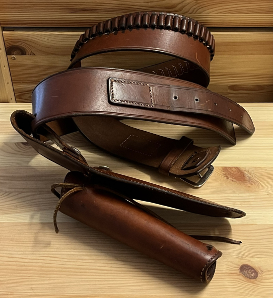 Revolvergürtel mit Holster Patronengürtel für .22 LR Hand Made Gürtel Viking Mexico Hüftgürtel Leder – Bild 3