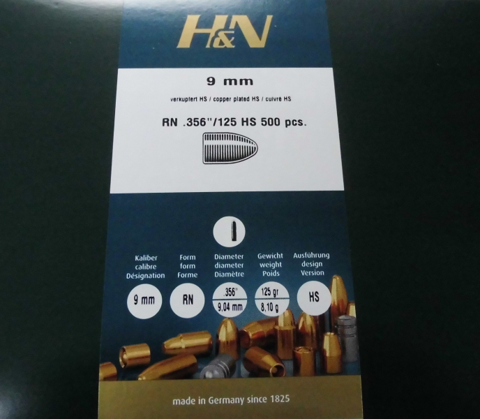 Geschosse H&N 9mm 125gr RN – immagine 1
