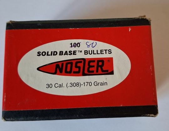 80 Nosler Geschosse Solid Base, Kaliber 30 (.308), 170 Grain Boat Tail, Nr. 30408 – Bild 3