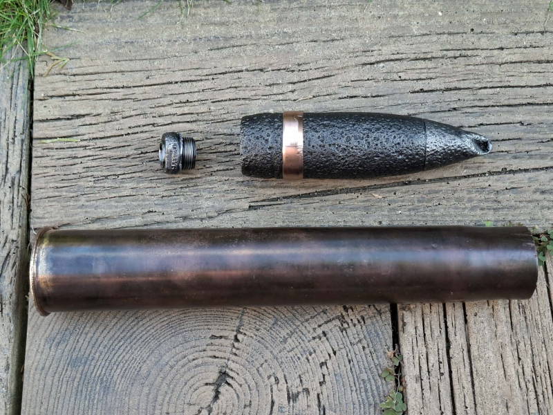 Russische 45mm Deko-Patrone Panzer mit Messing hulse - WK2 – Bild 2