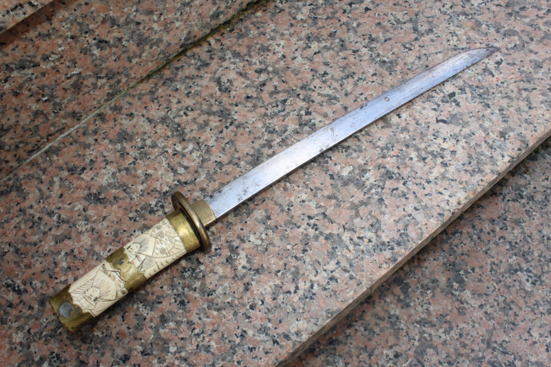 kleines SAMURAISCHWERT KATANA ?? URALT mit Beingriff JAPAN – Bild 5