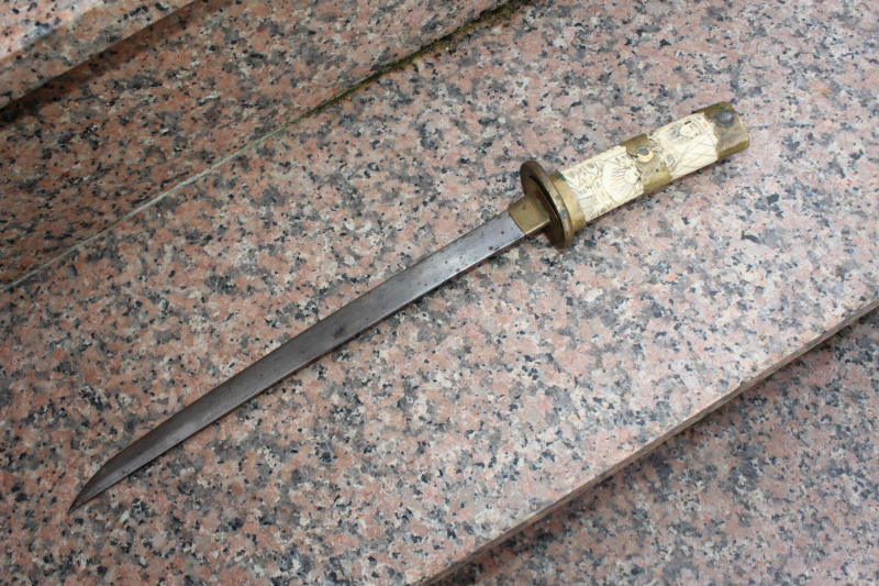 kleines SAMURAISCHWERT KATANA ?? URALT mit Beingriff JAPAN – Bild 4