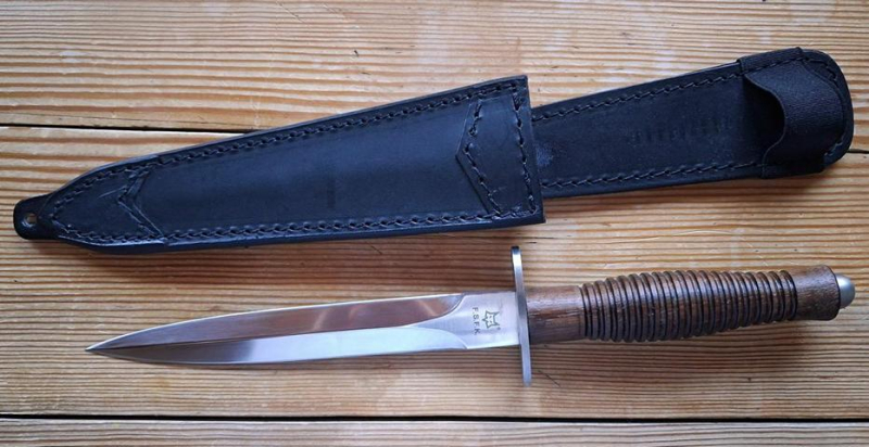 Original Fox Fairbairn Sykes FX-593 Dolch -Walnuss-Griff, Hill Knives Design – Bild 3
