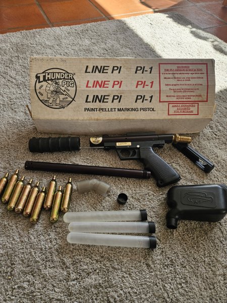 Rarität für Sammler: Vintage Paintball Markierer "Line Pi PI-1" (Thunder Pig) in OVP – Bild 2