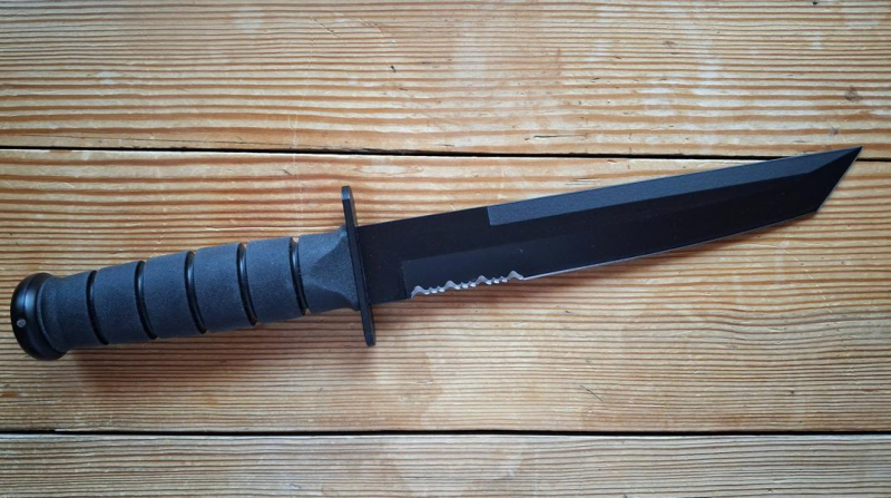 Neues original KA-BAR Tanto 1245 Kampfmesser Teilwellenschliff Nylonscheide neu und unbenutzt – Bild 5